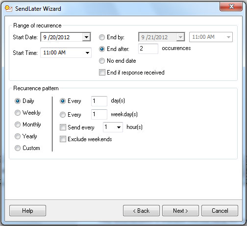 automatically send weekly email outlook